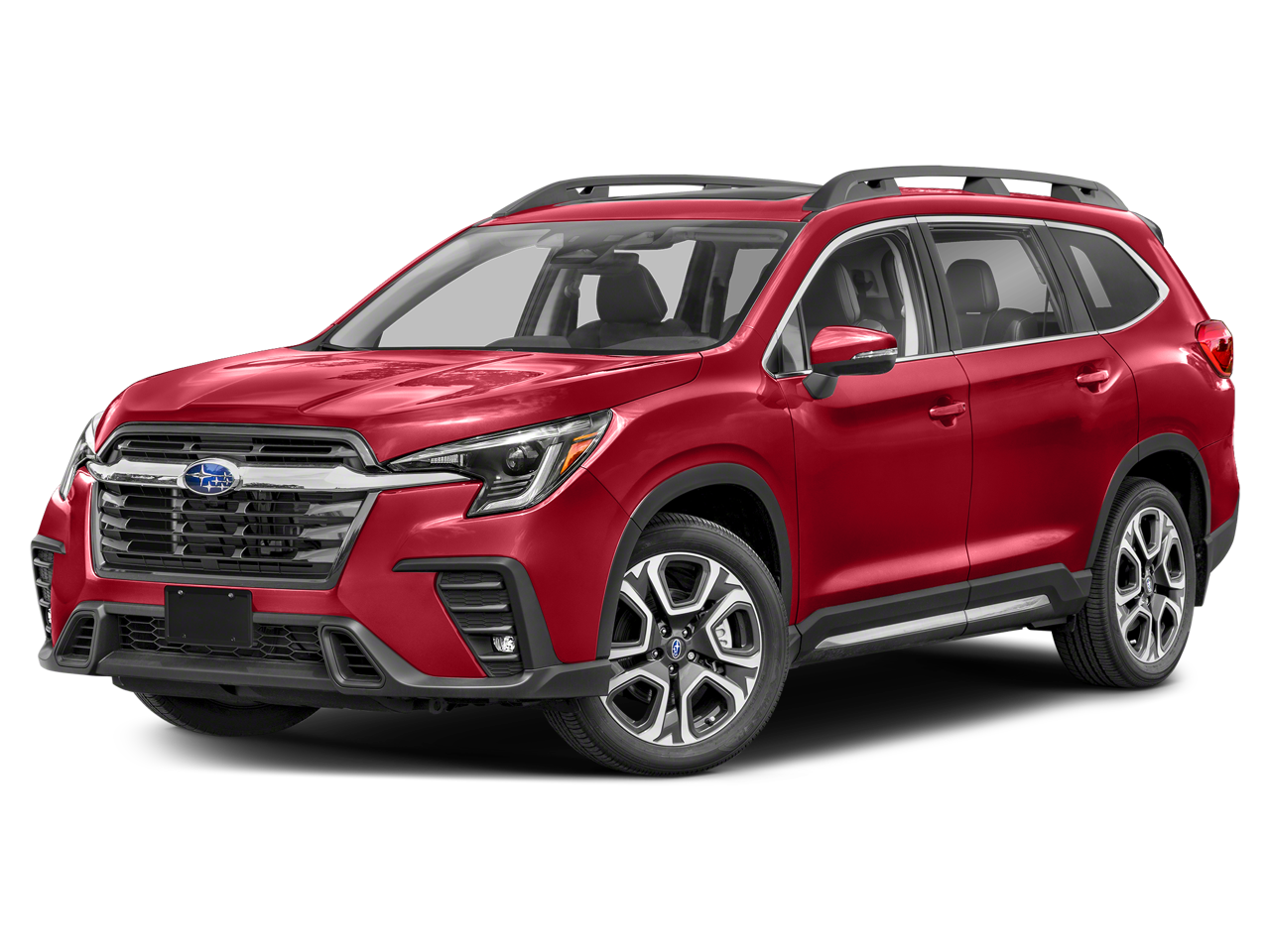 2023 Subaru Ascent Limited in Crimson Red Pearl — front three-quarter view