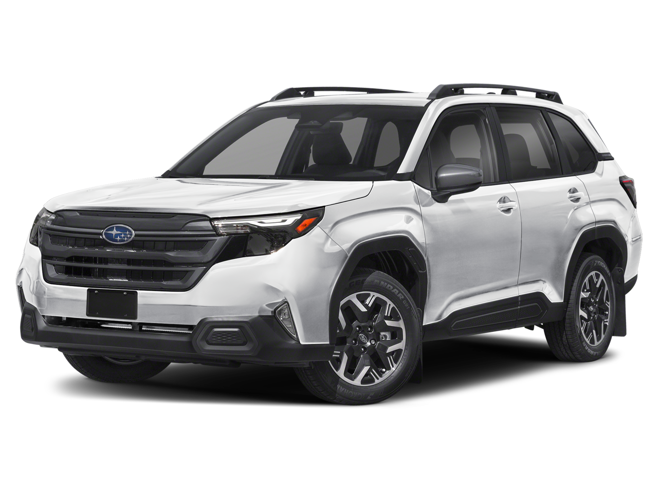 2025 Subaru Forester Premium in Crystal White Pearl — front three-quarter view