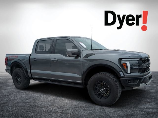 2025 Ford F-150 Raptor in Gray — front three-quarter view