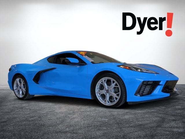 2024 Chevrolet Corvette Stingray 1LT in Rapid Blue — front three-quarter view