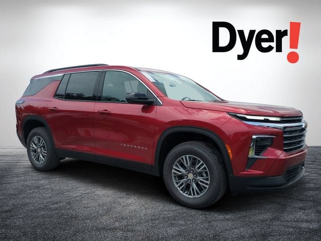 2026 Chevrolet Traverse LT in Radiant Red Tintcoat — front three-quarter view