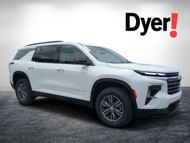 2026 Chevrolet Traverse LT in Summit White — front three-quarter view