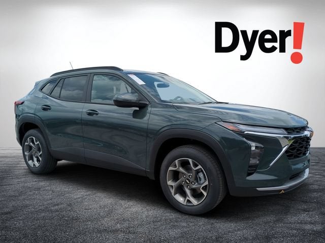 2026 Chevrolet Trax LT in Cypress Gray — front three-quarter view
