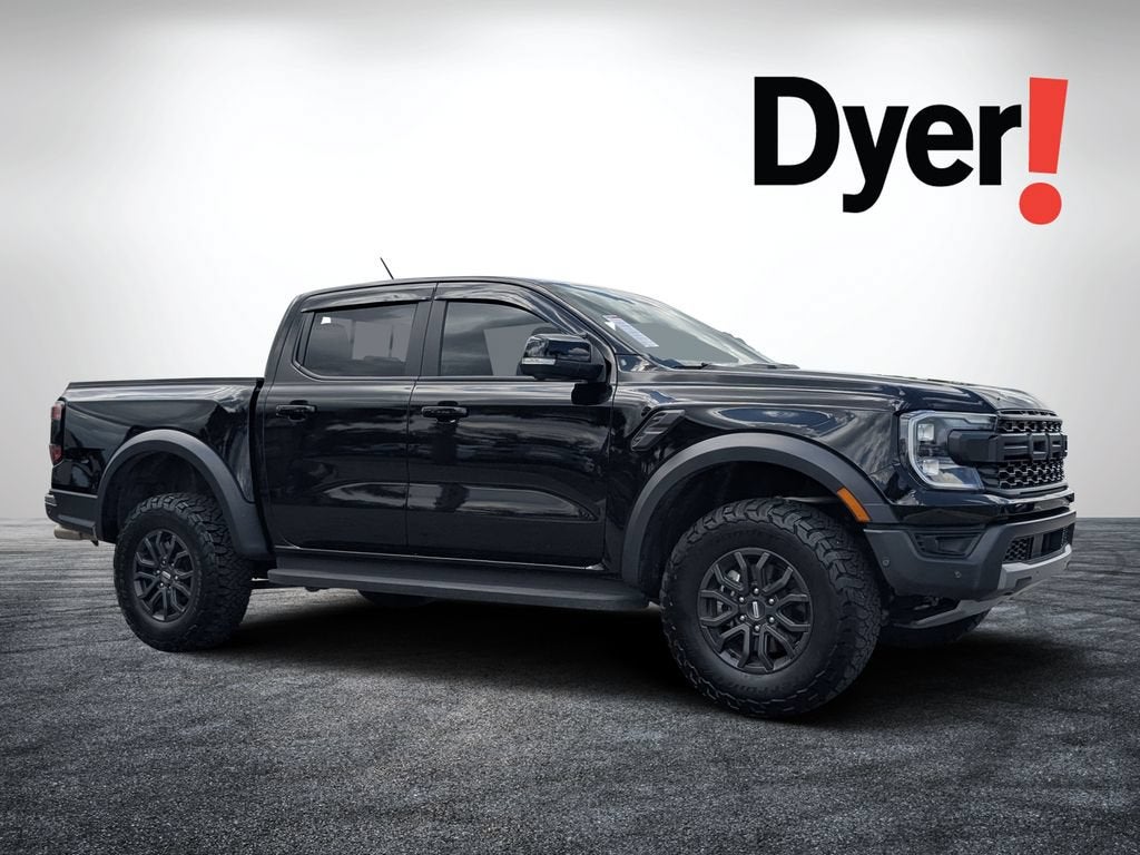 2024 Ford Ranger Raptor in Black — front three-quarter view