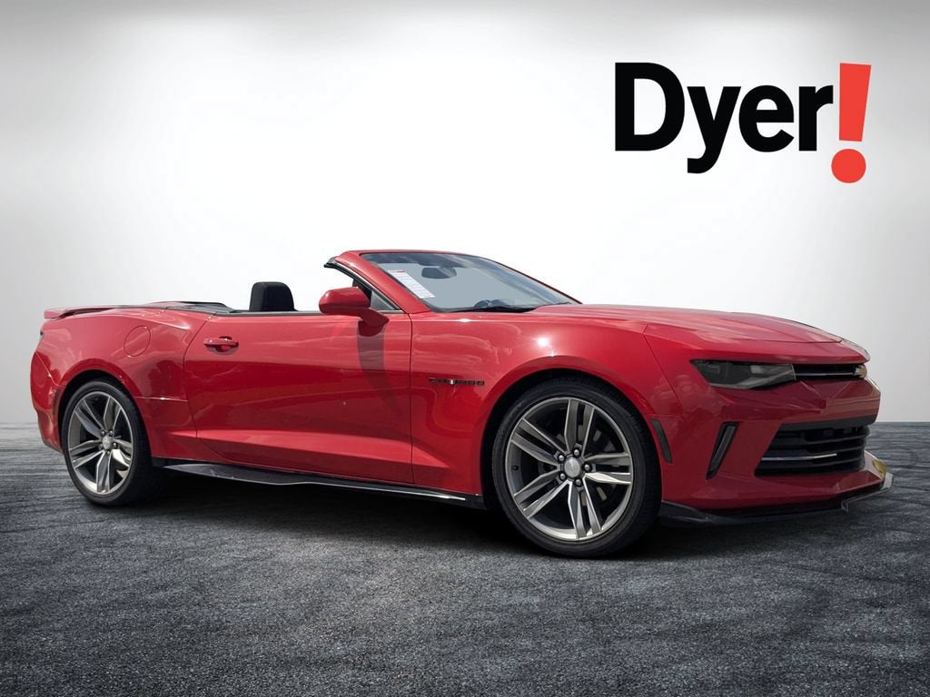 2017 Chevrolet Camaro 1LT in Red Hot — front three-quarter view
