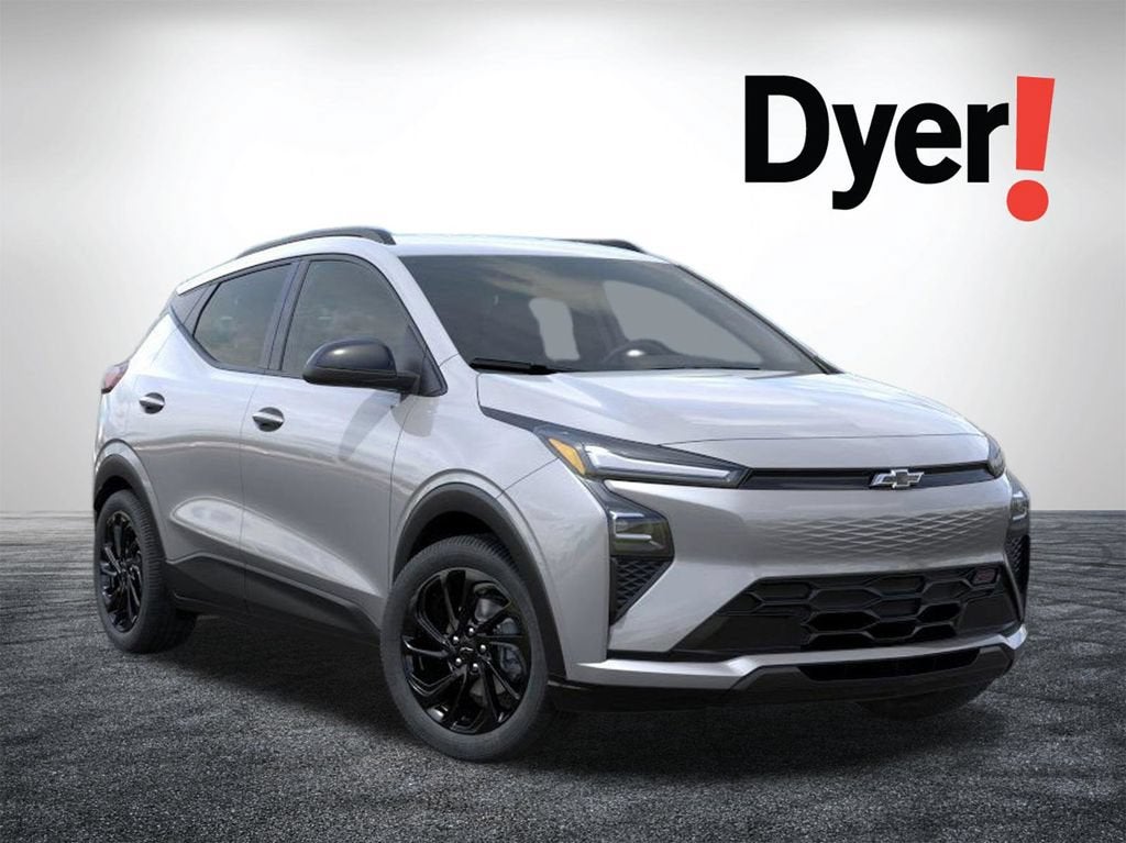 2027 Chevrolet Bolt RS in Sterling Grey Metallic — front three-quarter view