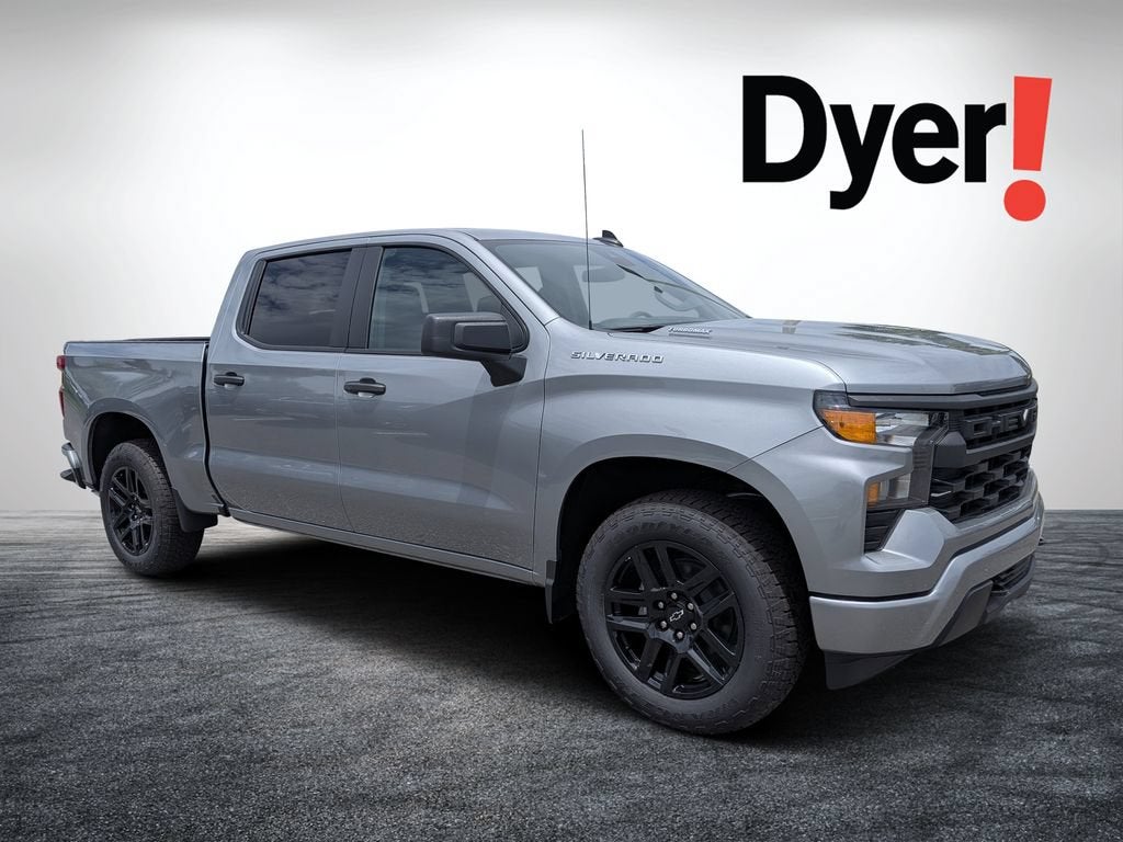 2026 Chevrolet Silverado 1500 Custom in Sterling Gray Metallic — front three-quarter view