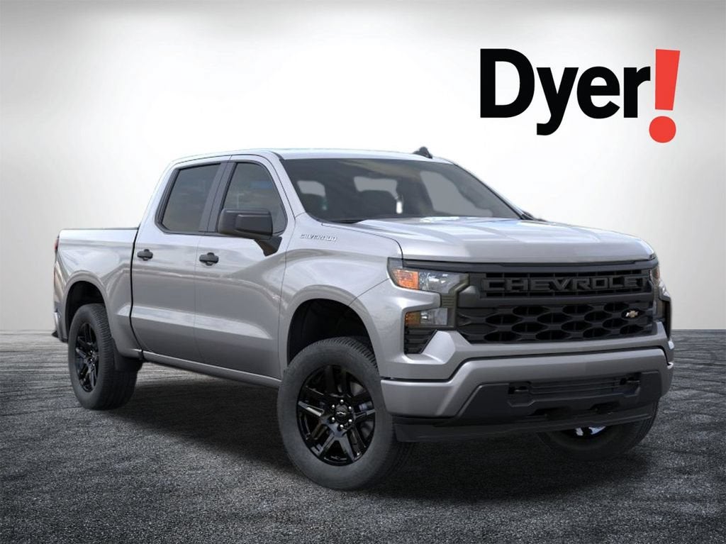 2026 Chevrolet Silverado 1500 Custom in Sterling Gray Metallic — front three-quarter view