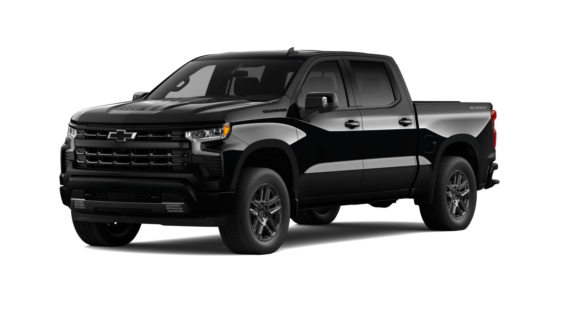 2026 Chevrolet Silverado 1500 RST in Black — front three-quarter view