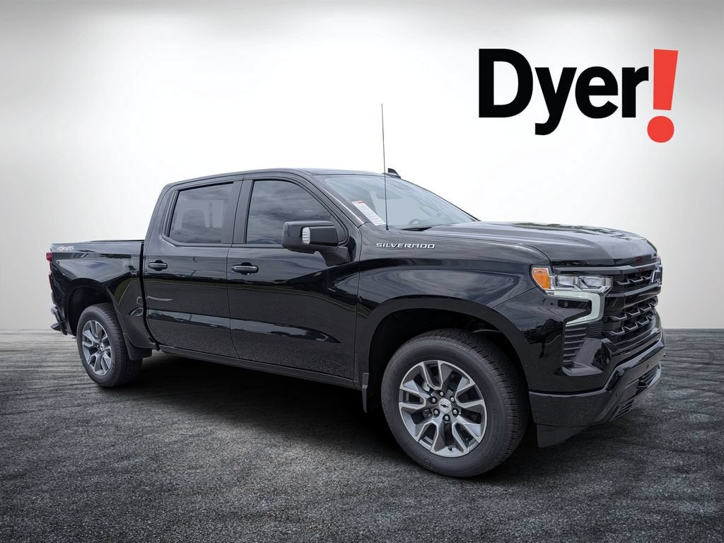 2026 Chevrolet Silverado 1500 RST in Black — front three-quarter view