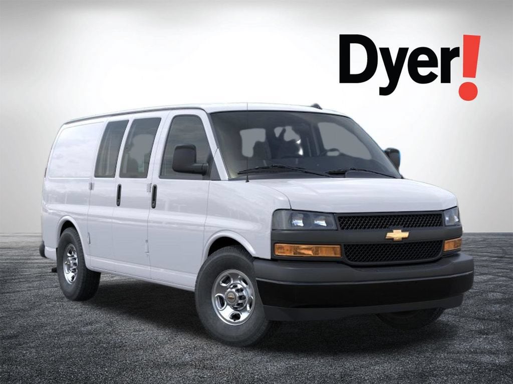 2025 Chevrolet Express Cargo WT in Summit White — front three-quarter view