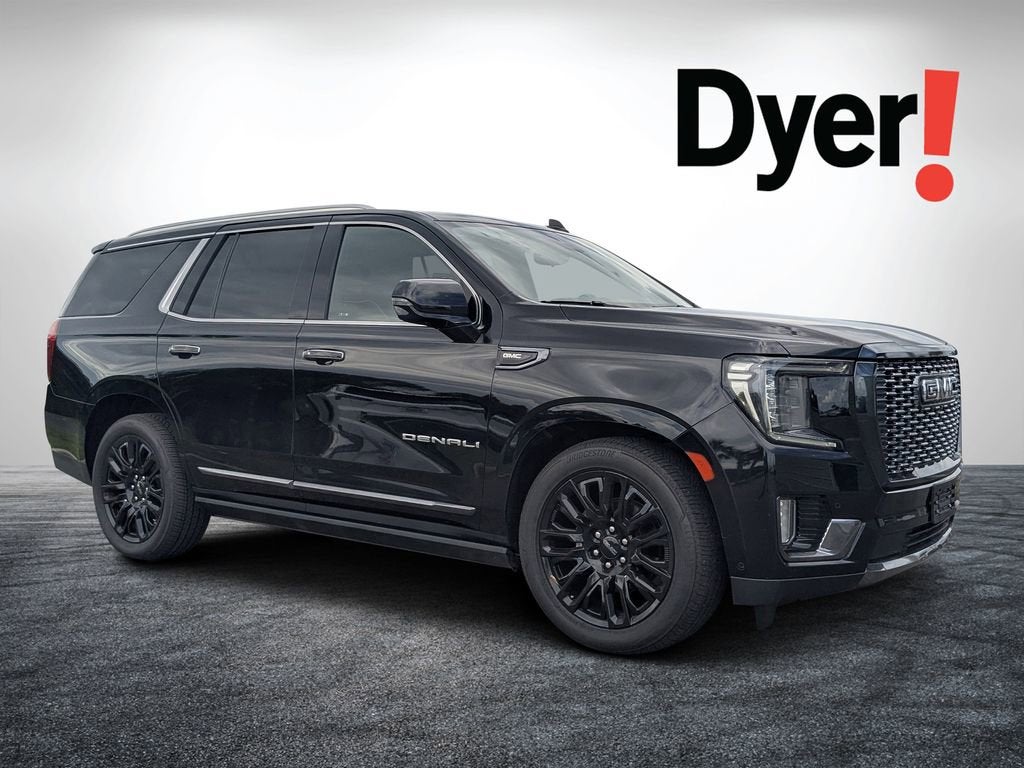 2023 GMC Yukon Denali Ultimate in Onyx Black — front three-quarter view