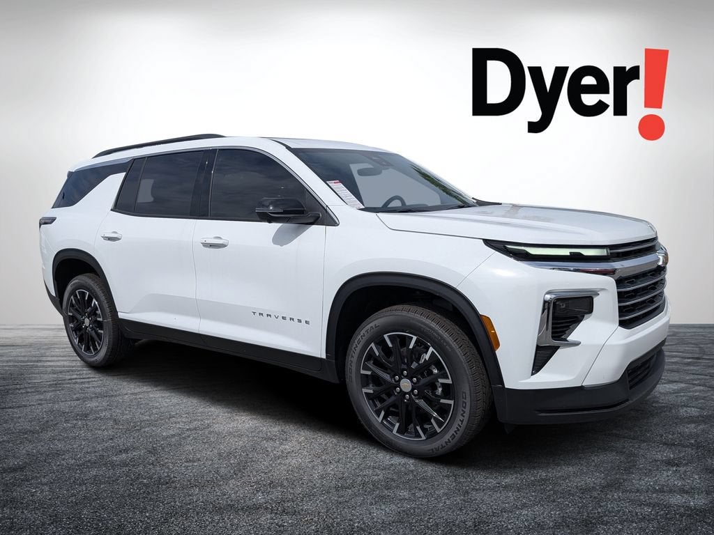 2026 Chevrolet Traverse LT in Summit White — front three-quarter view