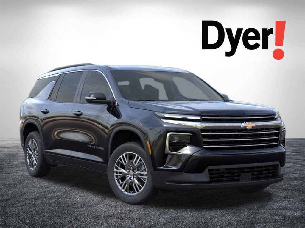 2026 Chevrolet Traverse LT in Mosaic Black Metallic — front three-quarter view
