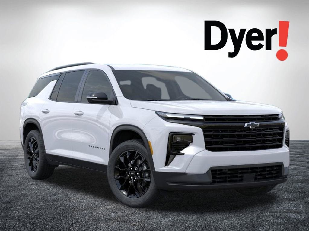 2026 Chevrolet Traverse LT in Summit White — front three-quarter view