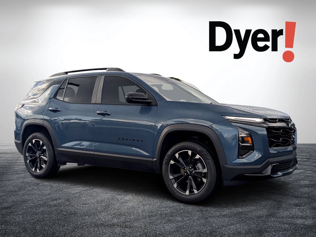 2026 Chevrolet Equinox RS in Lakeshore Blue Metallic — front three-quarter view