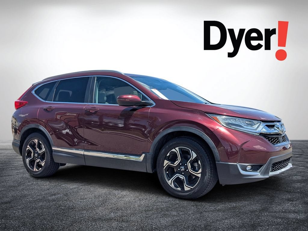 2017 Honda CR-V Touring in Red — front three-quarter view