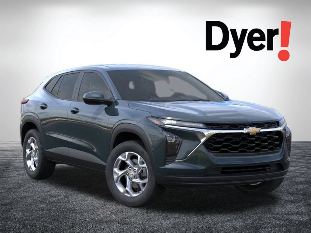 2026 Chevrolet Trax LS in Cypress Gray — front three-quarter view