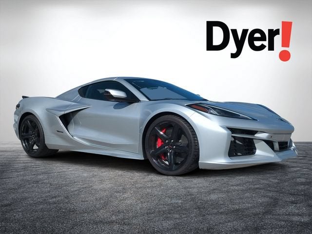 2026 Chevrolet Corvette E-Ray 2LZ in Blade Silver Metallic — front three-quarter view