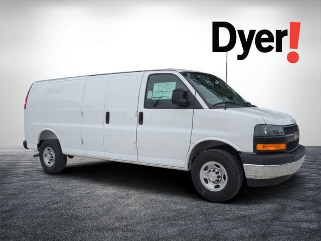 2025 Chevrolet Express Cargo WT in Summit White — front three-quarter view