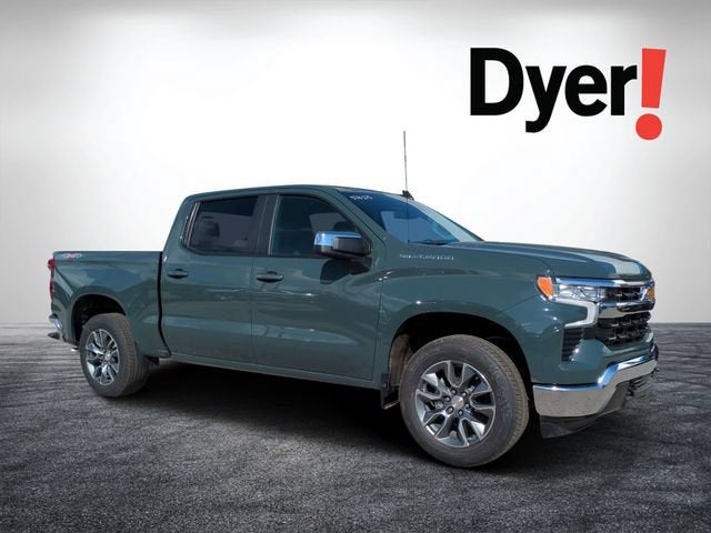 2026 Chevrolet Silverado 1500 LT (2FL) in Cypress Gray — front three-quarter view