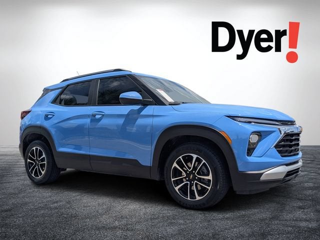 2024 Chevrolet Trailblazer LT in Fountain Blue — front three-quarter view