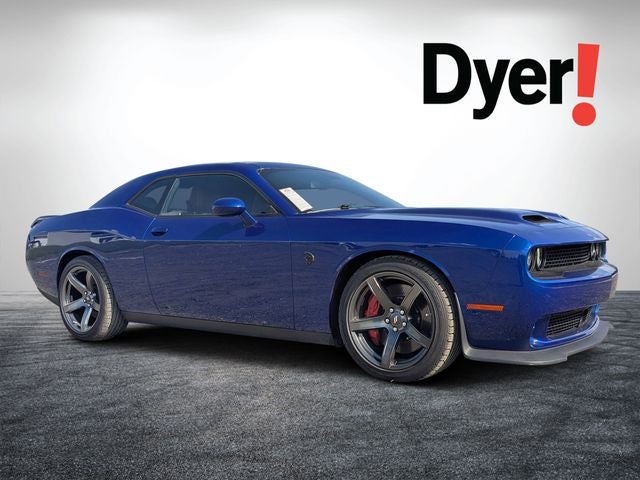 2022 Dodge Challenger SRT Hellcat in Indigo Blue — front three-quarter view