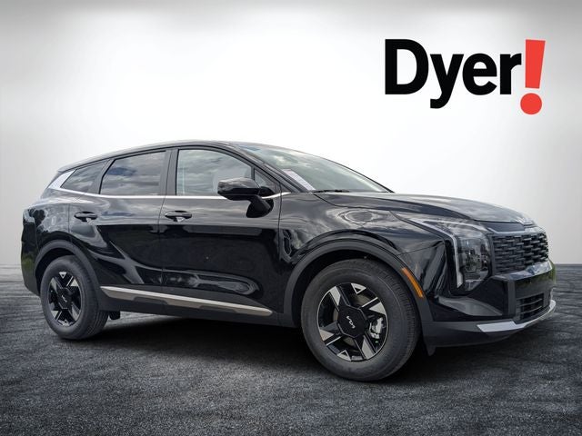 2026 Kia Sportage LX in Ebony Black — front three-quarter view