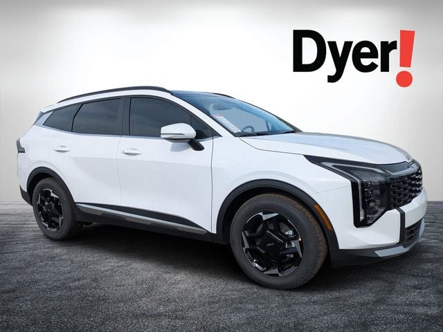 2026 Kia Sportage EX in Glacial White Pearl — front three-quarter view