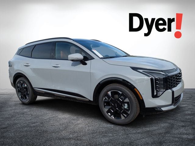 2026 Kia Sportage SX-Prestige in Wolf Gray — front three-quarter view