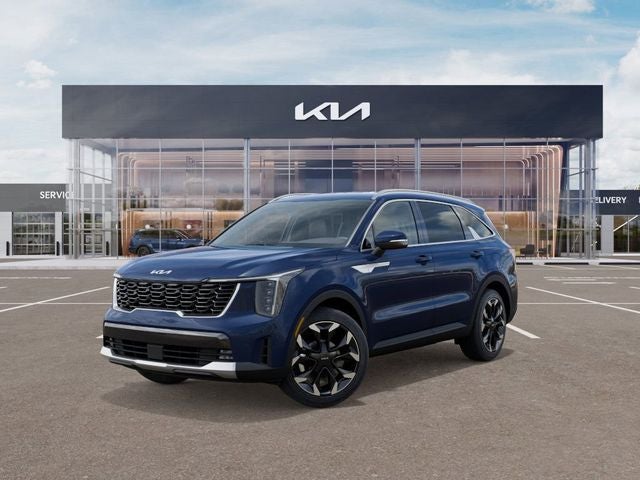 2026 Kia Sorento EX in Midnight Lake Blue — front three-quarter view