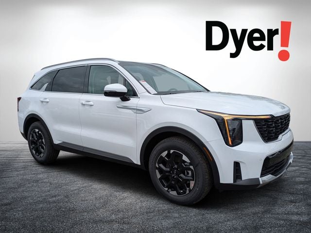 2026 Kia Sorento S in Glacial White Pearl — front three-quarter view