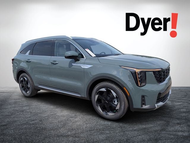 2026 Kia Sorento Hybrid EX in Cityscape Green — front three-quarter view