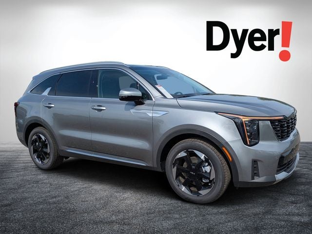 2026 Kia Sorento Hybrid EX in Steel Gray — front three-quarter view