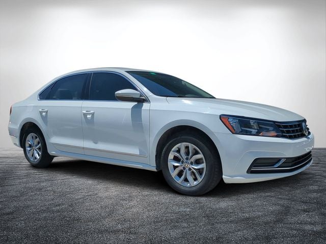 2017 Volkswagen Passat 1.8T S in Pure White — front three-quarter view