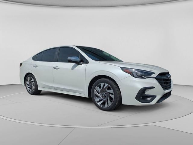 2025 Subaru Legacy Touring XT in Crystal White Pearl — front three-quarter view