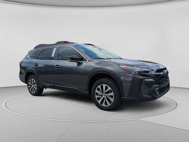 2025 Subaru Outback Premium in Magnetite Gray Metallic — front three-quarter view