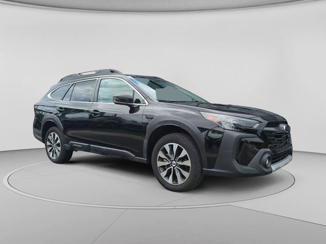 2024 Subaru Outback Limited in Crystal Black Silica — front three-quarter view