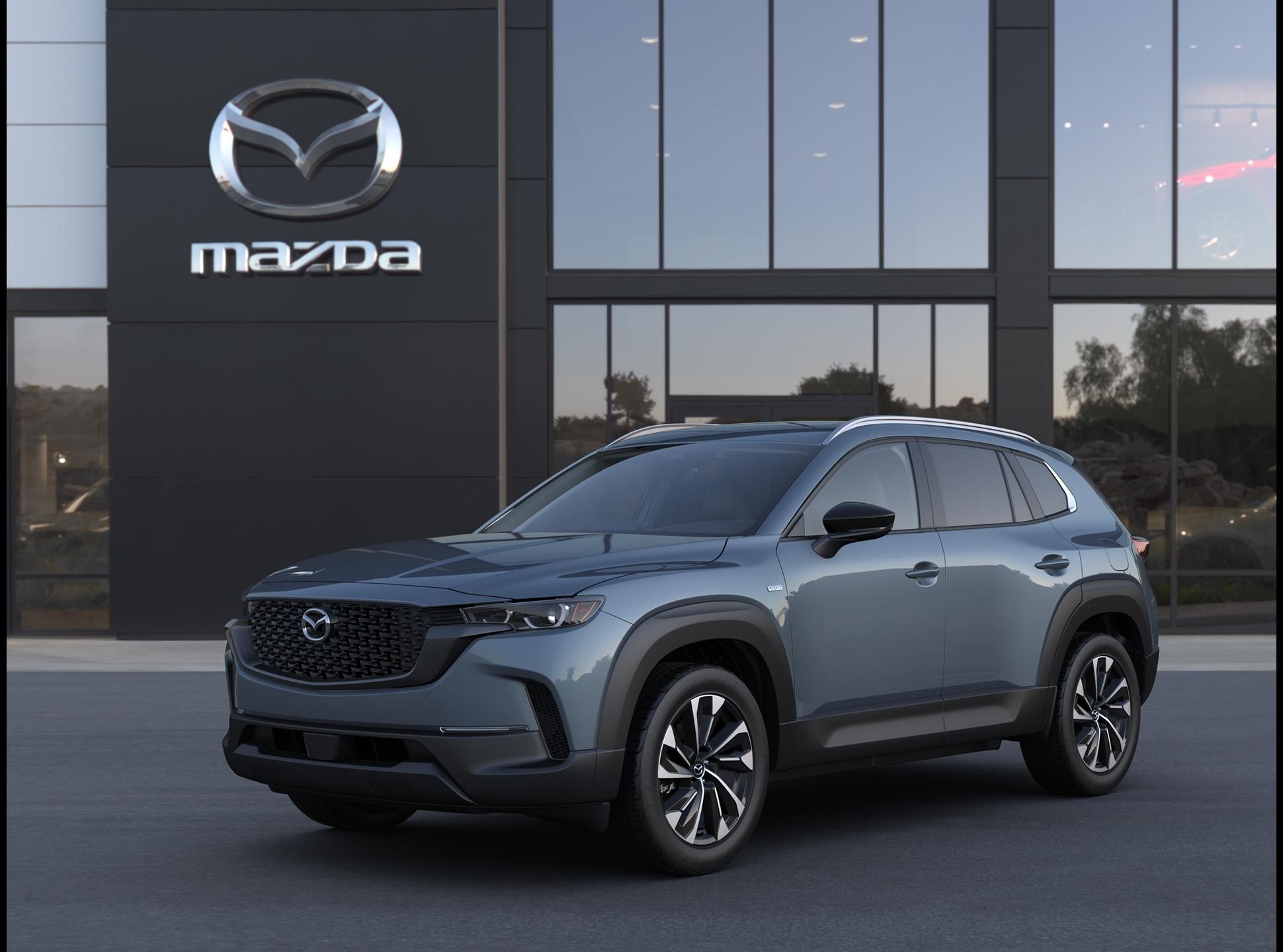 2026 Mazda Mazda CX-50 Hybrid Premium Plus AWD in Polymetal Gray Metallic — front three-quarter view