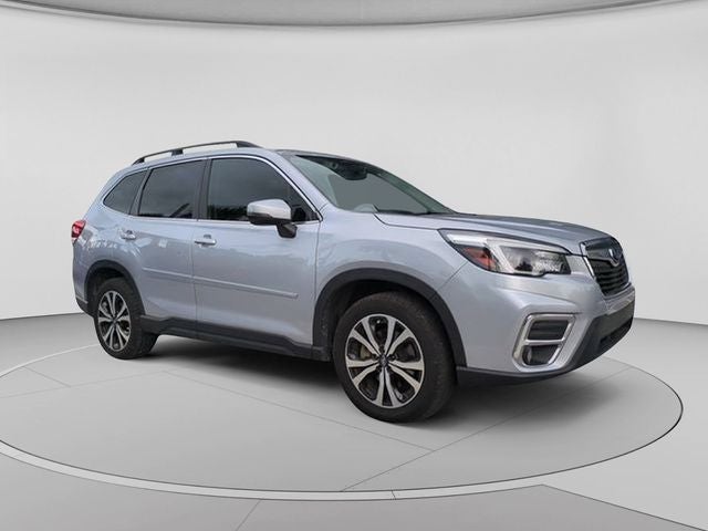 2021 Subaru Forester Limited in Ice Silver Metallic — front three-quarter view