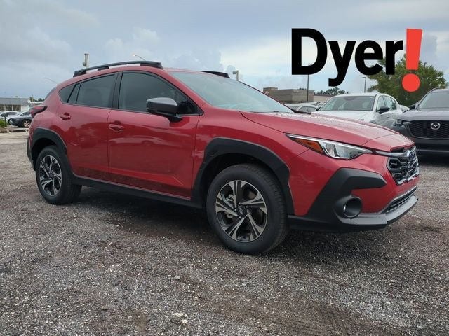 2026 Subaru CROSSTREK Premium in Lithium Red Pearl — front three-quarter view