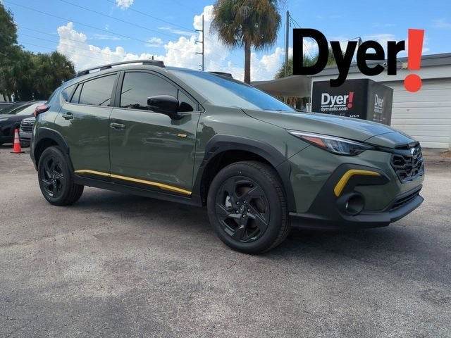 2026 Subaru CROSSTREK Sport in Alpine Green — front three-quarter view