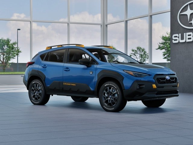 2026 Subaru CROSSTREK Wilderness in Geyser Blue — front three-quarter view