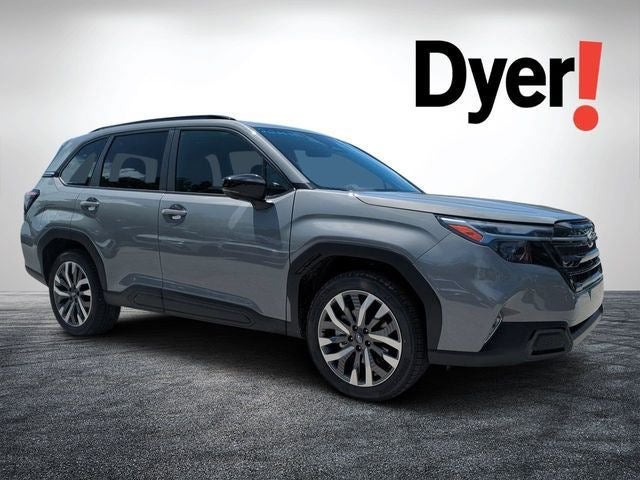 2026 Subaru FORESTER Touring in River Rock Pearl — front three-quarter view