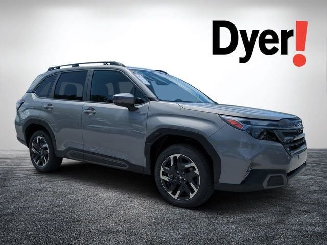 2026 Subaru FORESTER Limited Hybrid in River Rock Pearl — front three-quarter view