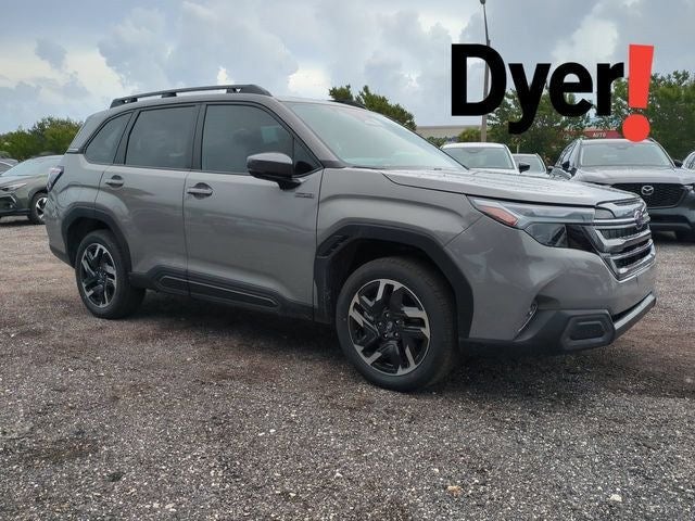 2026 Subaru FORESTER Limited Hybrid in River Rock Pearl — front three-quarter view