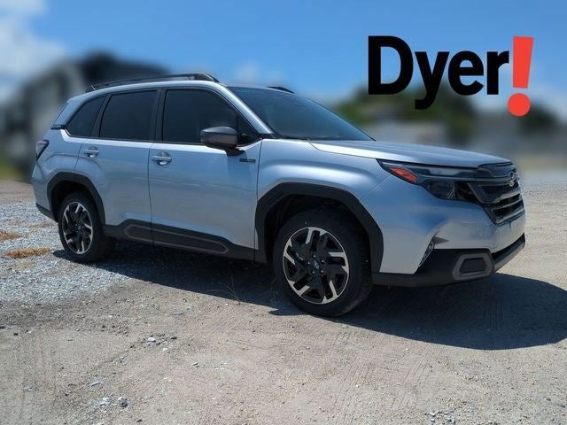 2026 Subaru FORESTER Limited Hybrid in Ice Silver Metallic — front three-quarter view