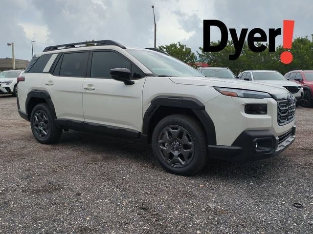 2026 Subaru OUTBACK Premium in Crystal White Pearl — front three-quarter view
