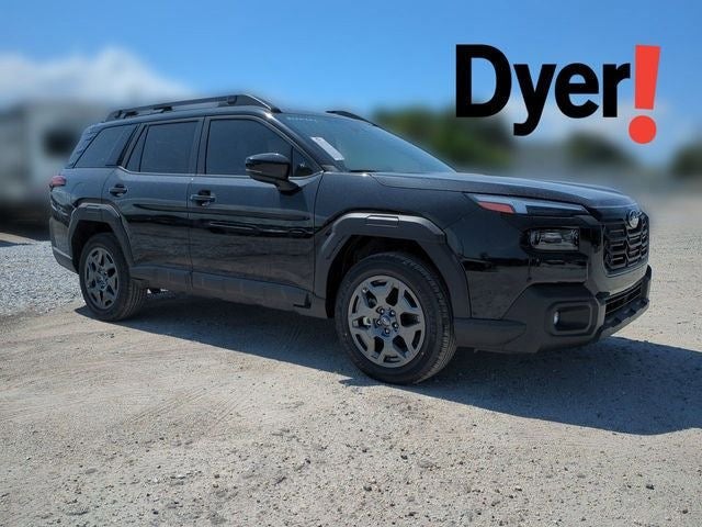 2026 Subaru OUTBACK Premium in Crystal Black Silica — front three-quarter view