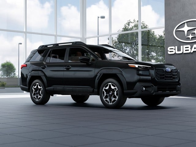 2026 Subaru OUTBACK Touring in Crystal Black Silica — front three-quarter view